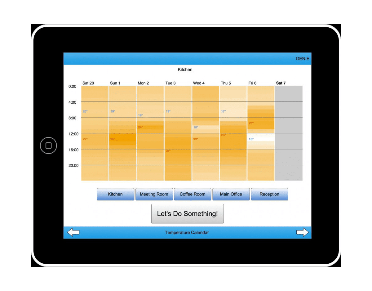 An image showing how the e-Genie application works on an iPad.