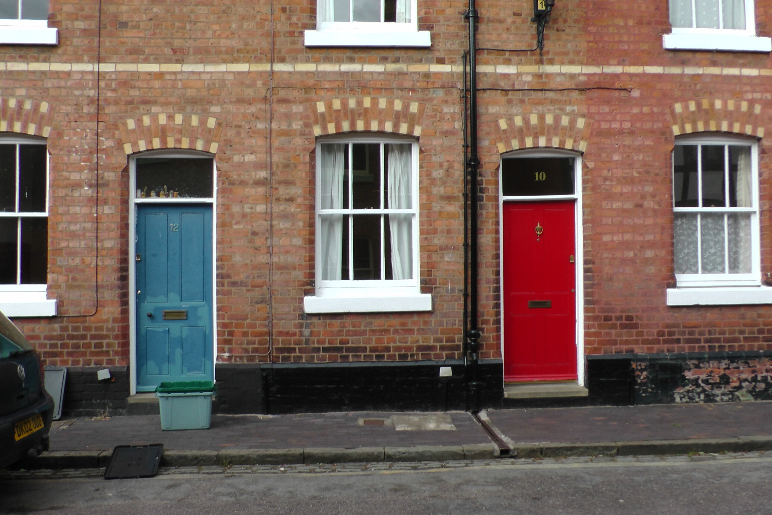 The front doors of two nineteenth-century terraced houses